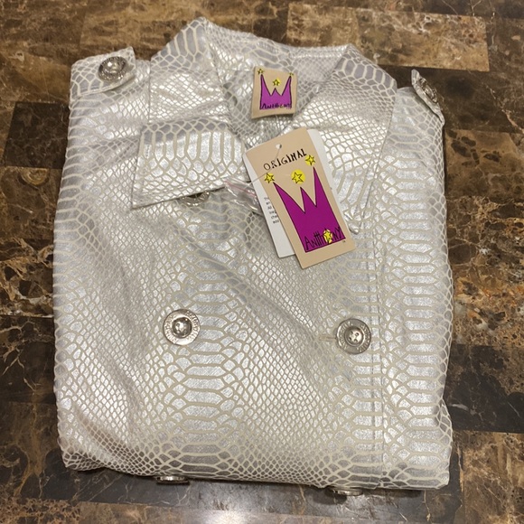 NIB ORIGINAL ANTTHONY Coat 3Xsz snake silver patterned fully lined - Picture 9 of 11